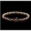 Image 2 : 14KT Yellow Gold 9.80ctw Sapphire and Diamond Bracelet