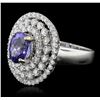 Image 1 : 18KT White Gold 2.42ct Tanzanite and Diamond Ring