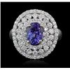 Image 2 : 18KT White Gold 2.42ct Tanzanite and Diamond Ring