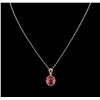 Image 1 : 6.30ctw Ruby and Diamond Pendant With Chain - 14KT Two-Tone Gold