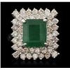 Image 1 : 14KT White Gold 3.34ct Emerald and Diamond Ring