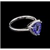 Image 2 : 2.82ct Tanzanite and Diamond Ring - 14KT White Gold