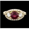 Image 2 : 14KT Yellow Gold 1.78ct Ruby and Diamond Ring