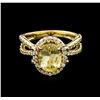 Image 1 : 2.37ct Yellow Sapphire and Diamond Ring - 14KT Yellow Gold