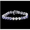 Image 1 : 14KT White Gold 9.20ctw Tanzanite and Diamond Bracelet
