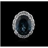 Image 1 : 14KT White Gold 20.83ct Topaz and Diamond Ring