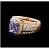 Image 2 : 14KT Rose Gold 2.33ct Tanzanite and Diamond Ring