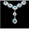 Image 2 : SILVER 15.18ct Blue Topaz and White Topaz Necklace