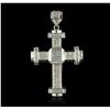 Image 1 : 10KT White Gold 1.94ctw Diamond Cross Pendant