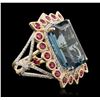 Image 3 : 14KT Yellow Gold 29.87ct Topaz and Ruby Ring
