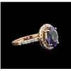 Image 2 : 2.07ct Tanzanite and Diamond Ring - 14KT Rose Gold