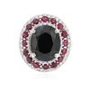 Image 2 : 14KT White Gold 6.45ct Sapphire, Ruby and Diamond Ring