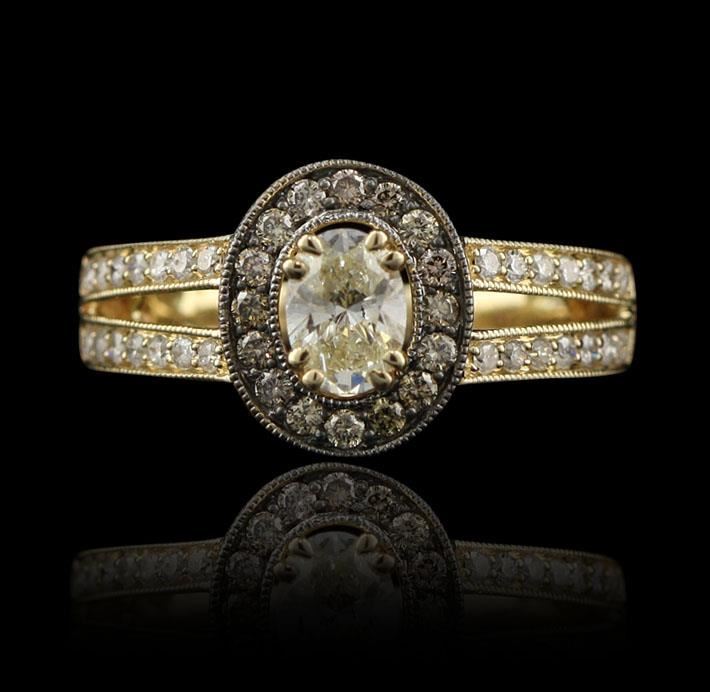 14KT Yellow Gold 0.95ctw Diamond Unity Ring