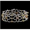 Image 1 : 5.75ctw Fancy Mix Diamond Bracelet - 14KT Two-Tone Gold
