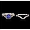 Image 3 : 14KT White Gold 1.22ct Tanzanite and Diamond Ring and Guard