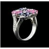 Image 3 : 2.00ctw Multi Sapphire and Diamond Ring - 14KT White Gold