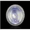 Image 1 : 18KT White Gold 21.49ct Opal, Sapphire and Diamond Ring