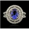 Image 1 : 14KT White Gold 1.82ct Tanzanite and Diamond Ring