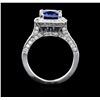 Image 3 : 14KT White Gold 3.13ct Sapphire and Diamond Ring