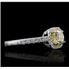 Image 2 : 14KT White Gold 1.05ct SI1/Light Yellow Diamond Ring