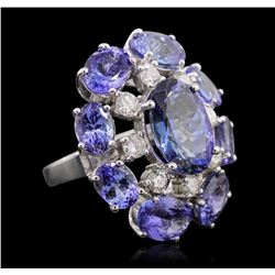 14KT White Gold 18.66ctw Tanzanite Diamond Ring