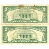 Image 2 : 1963 $5 Red Seal Bill Lot of 2