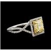 Image 2 : 1.31ctw Yellow Diamond Ring - 14KT White Gold