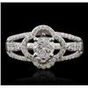 Image 2 : 14KT White Gold 0.97ctw Diamond Ring