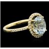 Image 1 : 14KT Yellow Gold 2.62ct Aquamarine and Diamond Ring
