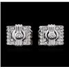 Image 1 : 18KT White Gold 0.60ctw Diamond Cuff Links