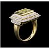 Image 3 : 14KT Yellow Gold 1.41ctw Yellow Diamond Ring