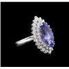 Image 2 : 14KT White Gold 3.85ct Tanzanite and Diamond Ring