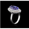 Image 3 : 14KT White Gold 3.85ct Tanzanite and Diamond Ring