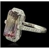 Image 2 : 14KT White Gold 4.89ct Ametrine Quartz and Diamond Ring