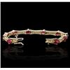 Image 3 : 14KT Yellow Gold 9.09ctw Ruby and Diamond Bracelet
