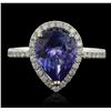 Image 1 : 14KT White Gold 3.22ct Tanzanite and Diamond Ring