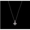 Image 1 : 0.75ctw Diamond Pendant With Chain - 18KT White Gold