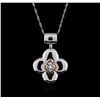 Image 2 : 0.75ctw Diamond Pendant With Chain - 18KT White Gold