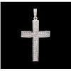 Image 1 : 0.80ctw Diamond Cross Pendant - 14KT White Gold