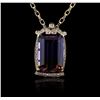 Image 2 : 14KT Yellow Gold 73.39ct Ametrine & Diamond Pendant with Chain