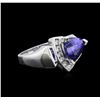 Image 2 : 2.60ct Tanzanite and Diamond Ring - 14KT White Gold