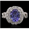 Image 1 : 14KT White Gold 1.93ct Tanzanite and Diamond Ring