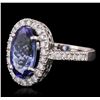 Image 1 : 14KT White Gold 4.58ct Tanzanite and Diamond Ring