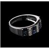 Image 2 : 1.08ctw Sapphire and Diamond Ring - 14KT White Gold