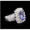 Image 2 : 14KT White Gold 3.06ct Tanzanite and Diamond Ring
