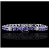 Image 2 : 14KT White Gold 13.26ctw Tanzanite and Diamond Bracelet
