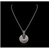 Image 2 : 14KT White Gold 1.63ctw Diamond Pendant With Chain