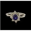 Image 1 : 1.17ct Sapphire and Diamond Ring - 14KT White Gold