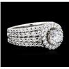 Image 2 : 14KT White Gold EGL Certified 3.10ctw Diamond Ring