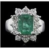 Image 1 : 14KT White Gold 2.22ct Emerald and Diamond Ring